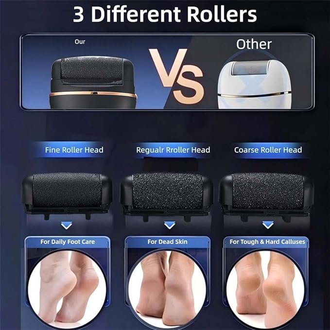 Electric Foot Callus Remover, Portable Electric Foot File with 15 in 1 Professional Pedicure Kits, Rechargeable Pedicure Tools for Foot Care, Waterproof Remover Cracked Feet & Dead Skin (Black)-BrightBean Baby