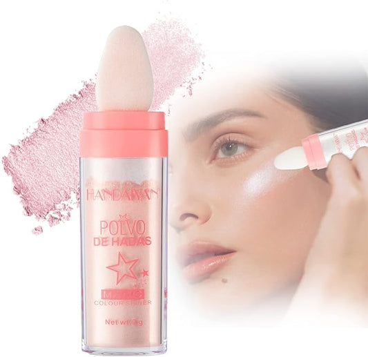 Polvo De Hadas - Body Glitter Highlighter Powder Fairy Stick for Makeup Shimmer and Shine High Gloss Blush Contour Powder Makeup - 3 Colors Sparkle Patting Powder For Hair Face Eyes Body-BrightBean Baby