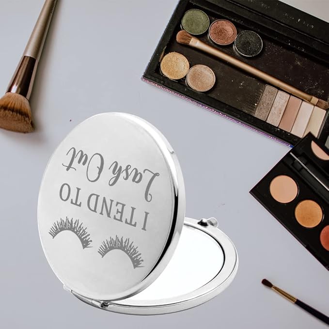 TGBJE Eye Lash Pocket Mirror Lashes Girl Gift I TEND to Lash Out Compact Mirror for Women Girls Beautician Gift (lash out mirror)-BrightBean Baby