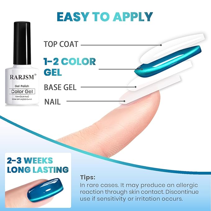 RARJSM Aurora Ceramics Glitter Glass Cat Eye Gel Nail Polish Set 6Pcs Pink Purple Brown Blue Green Shimmer Smoothie Cateye Colorful Galaxy Effect with Magnetic Stick UV LED Curing Require Home Salon-BrightBean Baby