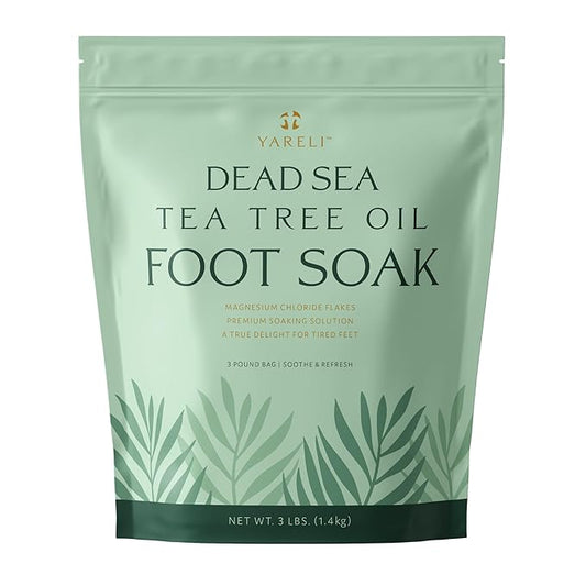Tea Tree Oil Foot Soak, Dead Sea Magnesium Bath Salt Flakes with Essential Oils, 3lb-BrightBean Baby