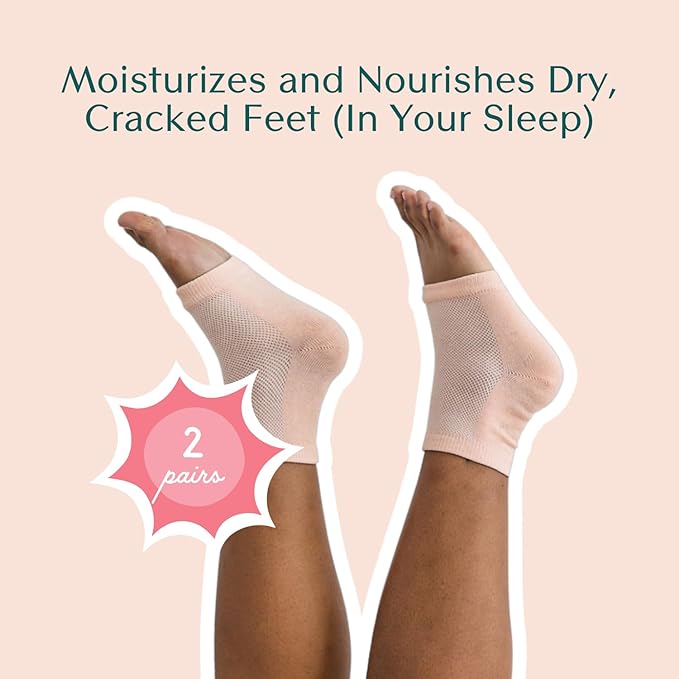 Bare August Moisturizing Heel-Repair Gel Socks – Overnight Spa Sleep Socks for Dry, Cracked Heels & Soft Feet-BrightBean Baby