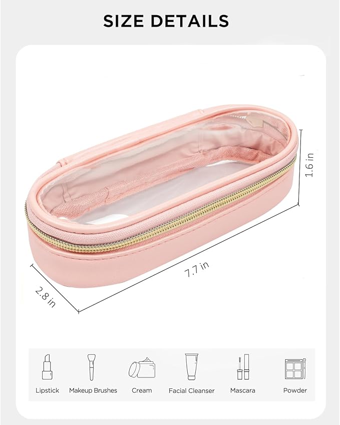 Clear Makeup Bag Small, TSA Approved Portable Toiletry Bag with Zipper Cosmetic Travel Bag Makeup Organizer Case Mini Makeup Pouch for Purse Car Organizer Bag for Women Men-BrightBean Baby