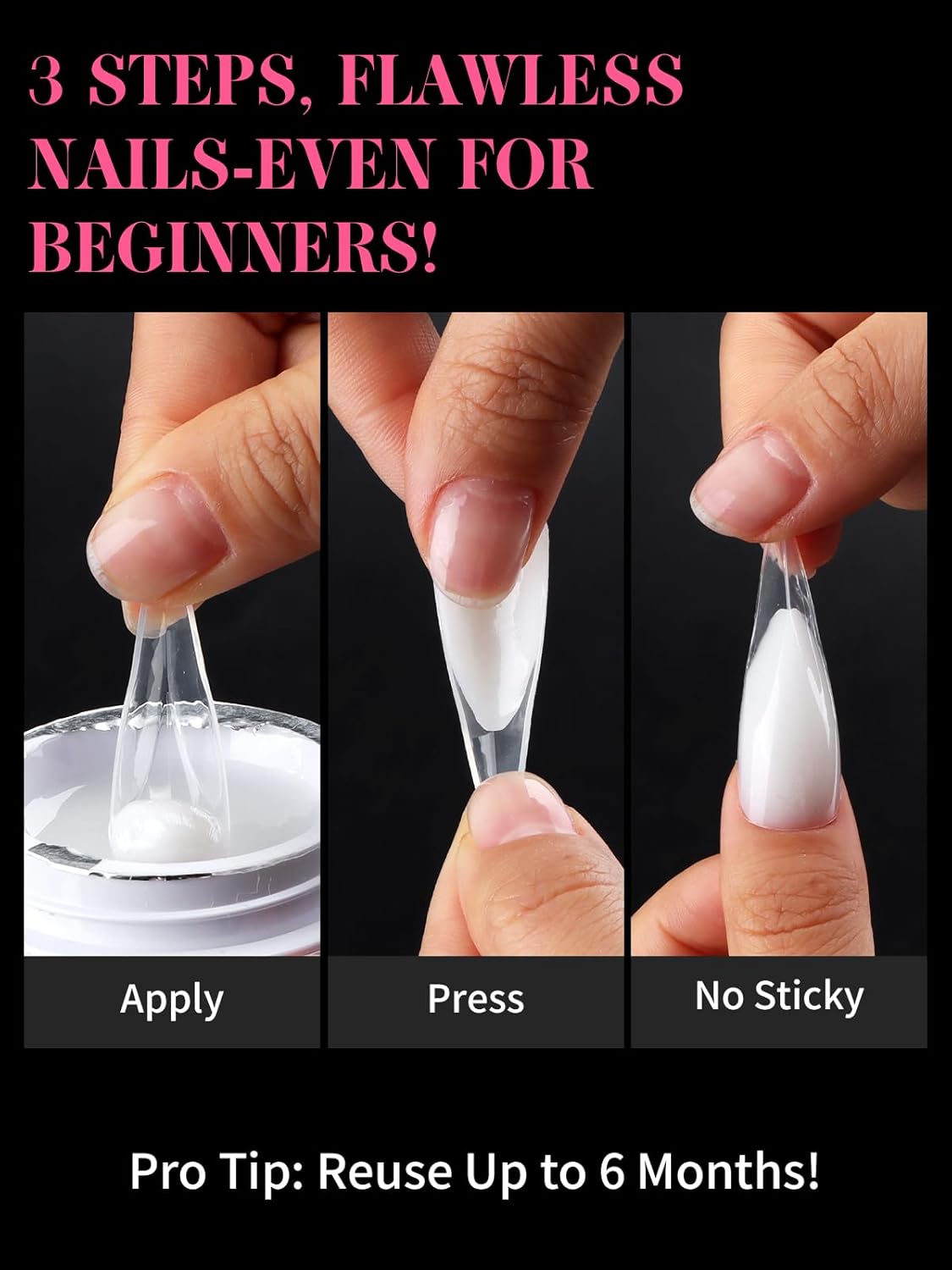 EBANKU Dual Nail Forms for Poly Extension Gel, 150 PCS Clear Eagle Claw Nail Molds Reusable 15 Sizes Hawk Curve Nail Extension Forms for Builder Gel Manicure Design Salon DIY-BrightBean Baby