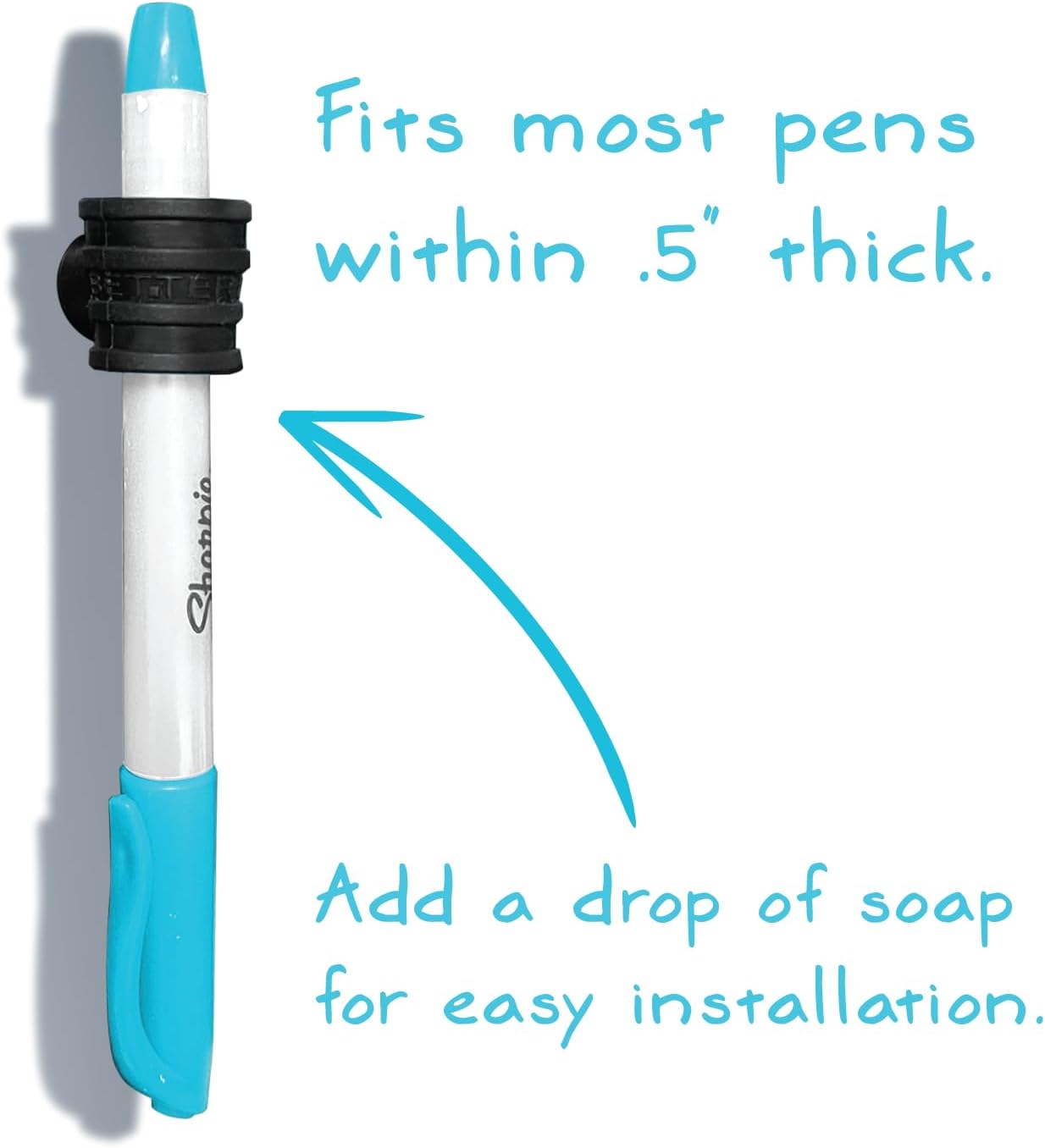 Stick-O Pen Magnetic Pen Pencil Holder - Holds Most pens, pecils and Thin Markers. Ideal for Fridge, Task Boards, Workshops, Classrooms, Offices and Kitchens. (Five Pack)-BrightBean Baby