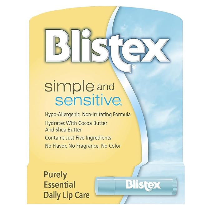 Blistex Simple and Sensitive Hypo-allergenic, Non-irritating Lip Moisturizer, (5-pack)-BrightBean Baby