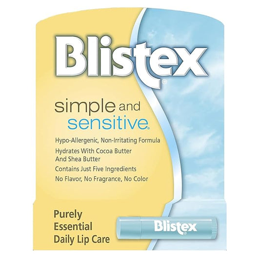 Blistex Simple and Sensitive Hypo-allergenic, Non-irritating Lip Moisturizer, (5-pack)-BrightBean Baby
