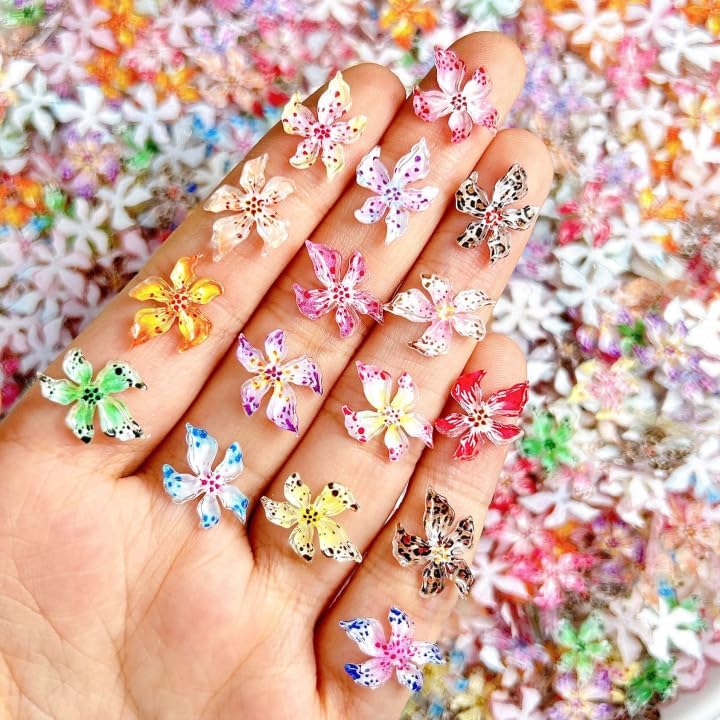 Flowers Nail Charms and Gems, Cute 3D Bee Daisy Hawaii Flowers Nail Art Charms for Acrylic Nails, Gold Silver Butterfly Nail Rhinestone and Charms,White Flatback Pearl Nail Charms Manicure DIY Crafts-BrightBean Baby