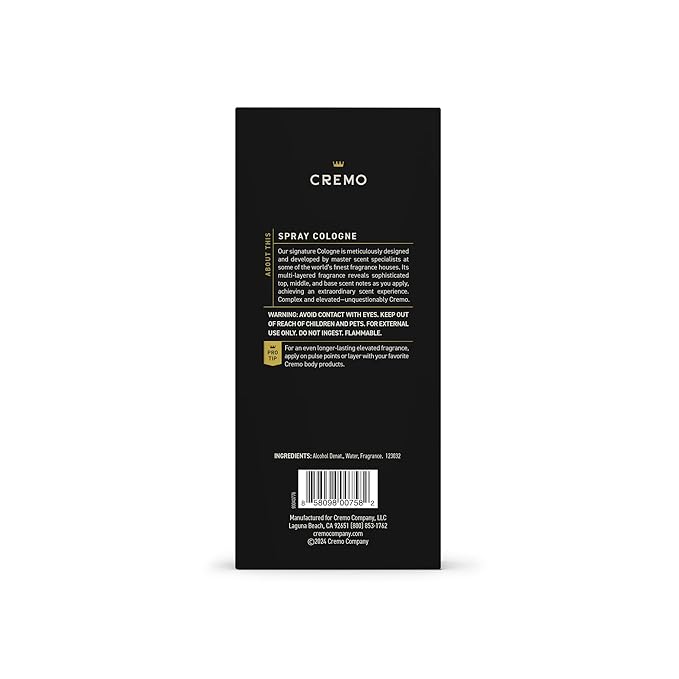 Cremo Cologne for Men - Distillers Blend Mens Cologne Spray - A Combination of Kentucky Bourbon, Smoked Vetiver and American Oak, Fragrances For Men, 3.4 Fl Oz-BrightBean Baby