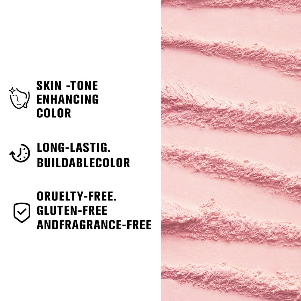 AMY'S DIARY Matte Eyeshadow, Lavender Pink Eyeshadow, Ultra-fine Lightweight Powder, Multiuse Blendable Eye shadow and Blush Makeup, Daily Matte Warm Tone Eyes Makeup, Half Pink (02#)-BrightBean Baby