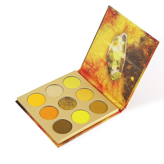 docolor Eyeshadow Palette 9Colors Yellow Eyeshadow Gemstone Shadow Palettes Highly Pigmented Mattes Shimmers Smokey Glitter Cream Colorful Powder Blendable Long Lasting Waterproof Makeup Palette-BrightBean Baby