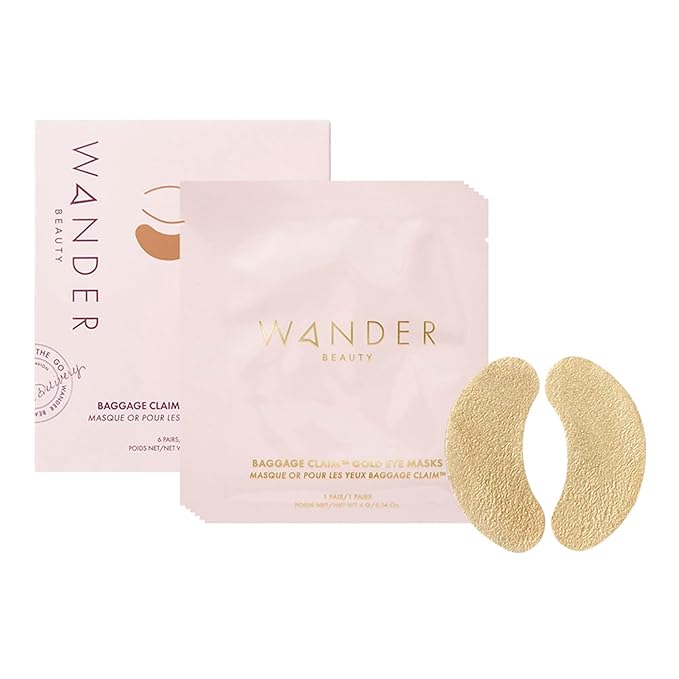 Wander Beauty Baggage Claim - Gold Foil Under Eye Patches For Dark Circles and Puffiness - Under Eye Mask Depuffs & Firms - Brightening Eye Mask for Under Eye Bags (6 Pairs)-BrightBean Baby