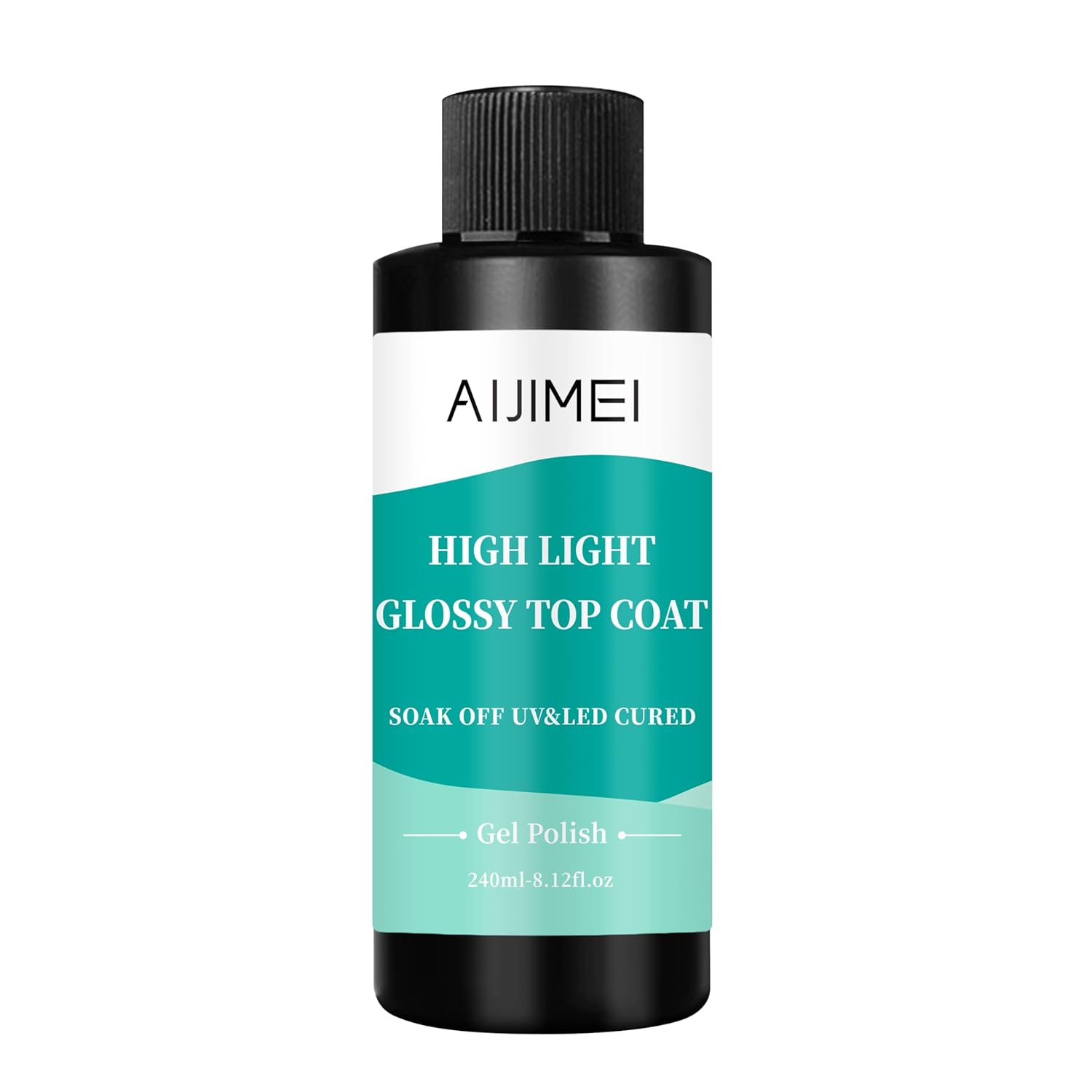AIJIMEI 240ml High Shine Glossy Top Coat for Nails Long Lasting, Smooth TopCoat, High Light Glossy Top Coat for DIY Nail Art Use Enhance Your Manicure with Brilliant Reflection 8 Fl Oz-BrightBean Baby