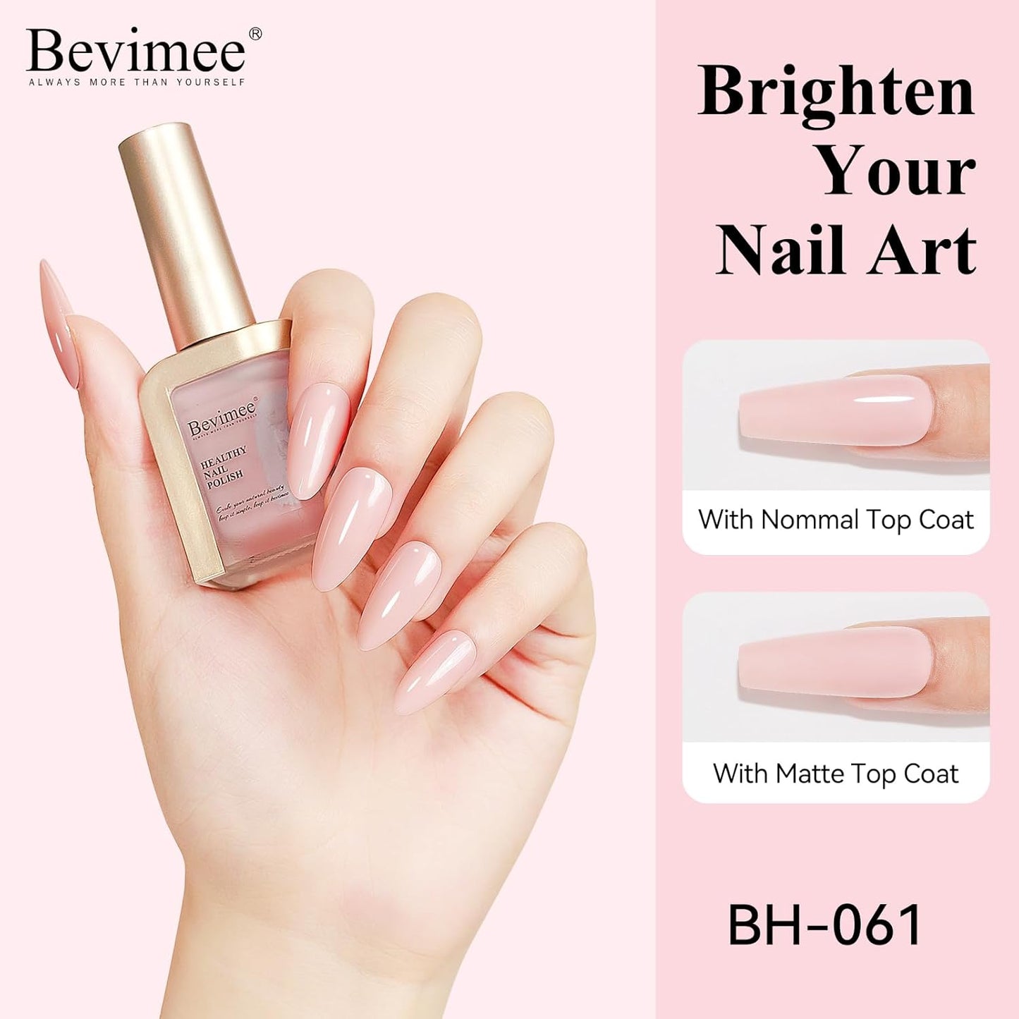 Nail Polish Nude Pink Quick Dry Sheer Color Nail Lacquer Non Gel Long Lasting Regular Fast Dry Fingernail Polish DIY Salon Gift For Women 12ML-BrightBean Baby