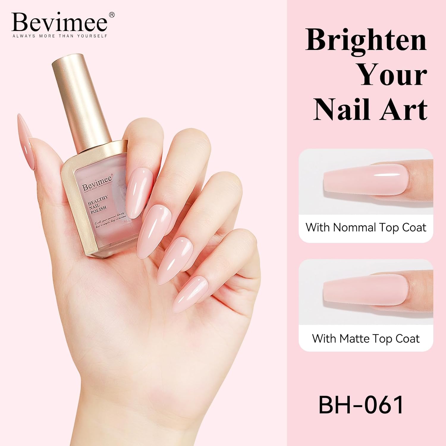 Nail Polish Nude Pink Quick Dry Sheer Color Nail Lacquer Non Gel Long Lasting Regular Fast Dry Fingernail Polish DIY Salon Gift For Women 12ML-BrightBean Baby