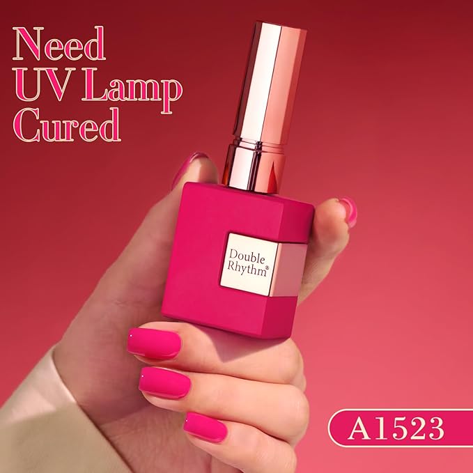 Double Rhythm 6 Pcs 15 ML Gel Polish Set Same Color Same Bottle Soak Off Gel Polish Kit Nail Art Manicure Salon DIY at Home for Women (Neon Light Pink Purple Burgundy Red-T6-8)-BrightBean Baby