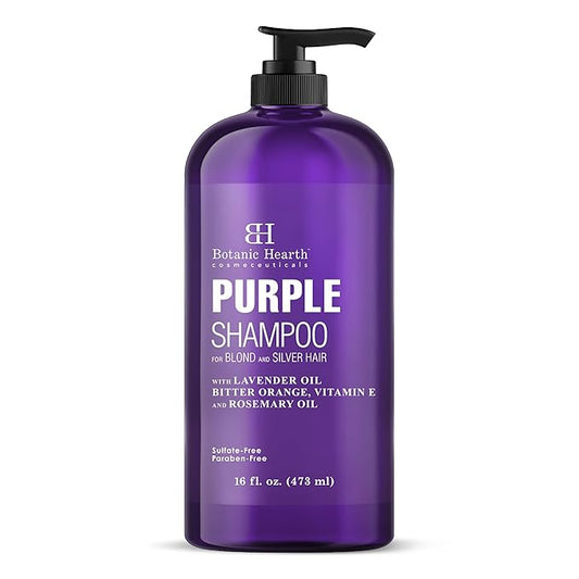 Botanic Hearth Purple Shampoo 16 Fl Oz | For All Shades Of Blonde, Silver & Gray Hair | With Lavender Oil, Vitamin E & Rosemary Oil | Sulfate & Paraben Free-BrightBean Baby