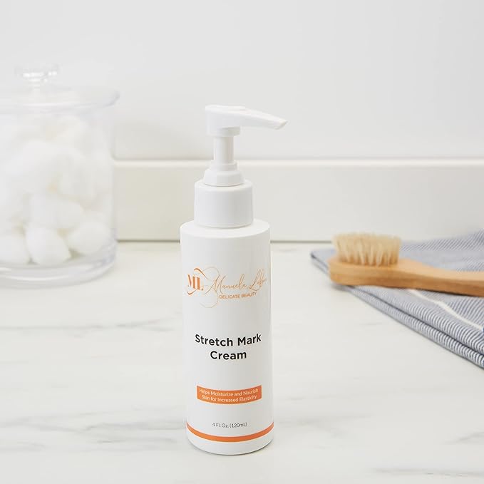 Stretch Mark Cream, Belly Butter & Scar Cream, Skin Care with Active Skin Repair, Stretch Mark Removal, For All Skin Types, 4 Oz - ML Delicate Beauty-BrightBean Baby