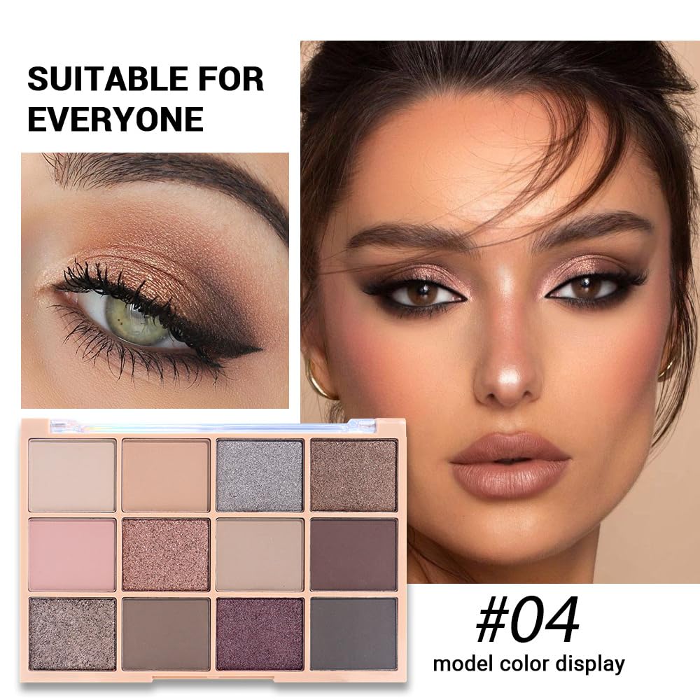 SUAKE Neutral Smokey Eye Shadow Palette,Nude Silver Gray Cream Eyeshadow Palette,Make Up Pallets for Women, Highly Pigmented Long Lasting Naturing-Looking,Blendable,Vegan-BrightBean Baby