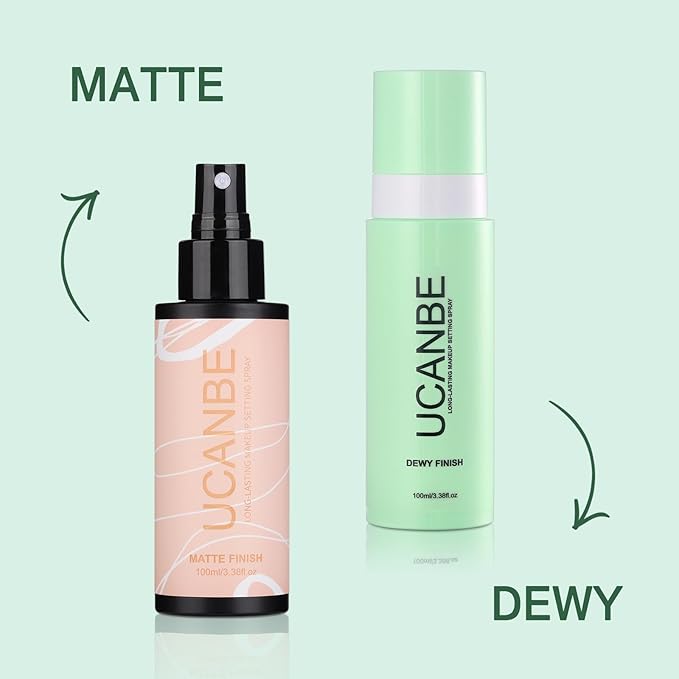 UCANBE Makeup Setting Spray, Dewy Finish Long Lasting Make Up Spray, Hydrating, Fast Drying Face Mist for Natural Glow, 3.38 fl oz-BrightBean Baby