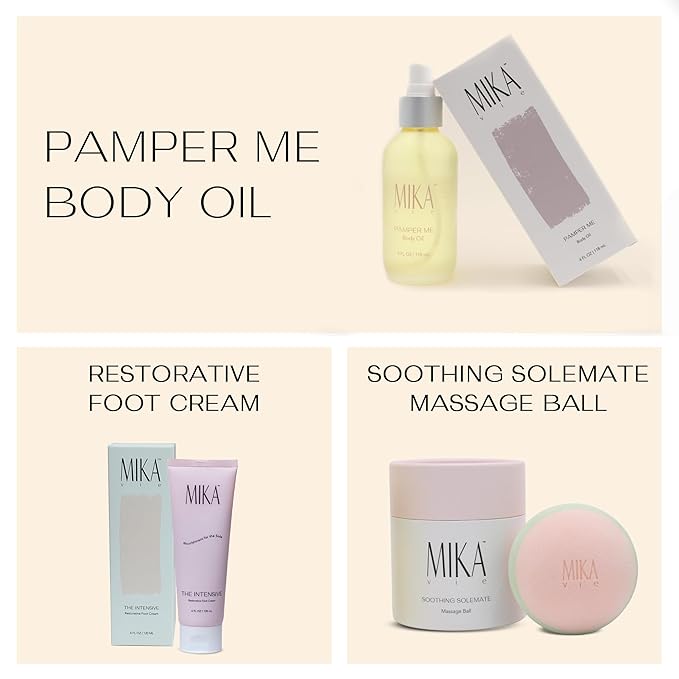 Age Playfully Bundle 3-Piece Luxury Gift Bundle for Women | Organic Body Oil+Foot Lotion for Dry Cracked Feet+Massage Ball for Feet and Muscle | Gift Idea for Women Over 40, Girlfriends | Clean Beauty-BrightBean Baby