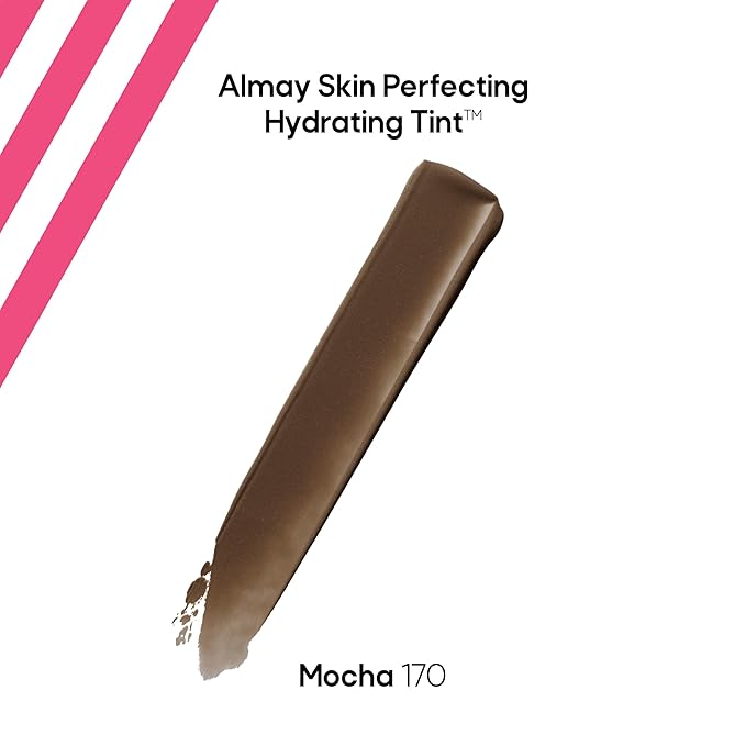 Almay Hydrating Liquid Foundation Tint, Lightweight with Light Coverage, Naturally Dewy Finish, Hypoallergenic, Dermatologist TestedFragrance Free, 170 Mocha, 0.94 fl oz.-BrightBean Baby