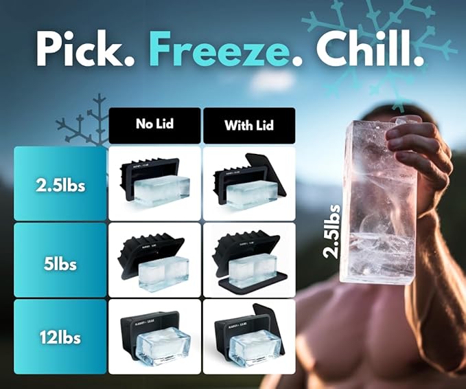 Alaskey® Giant Ice Block Mold 12 lbs (Single) | Create Perfect Reusable Ice Bricks | Professional Silicone Mold for Crafting Extra Large Ice Cubes, Ideal for Ice Baths, Coolers, Bartender Accessories