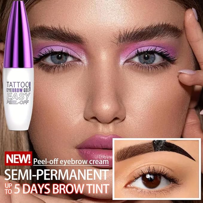 2Pcs Dark Brown Peel Off Brow Tint Gel - Waterproof & Sweatproof Tattoo Effect, Transfer-Resistant Multi-Day Wear, All Skin Types Mother’s Day Gift Set-BrightBean Baby