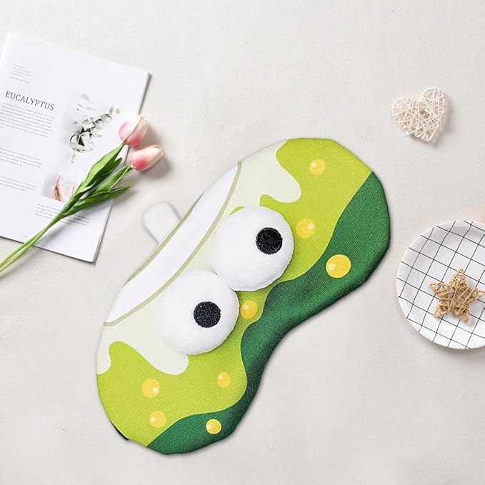 PERFECTSIGHT Sleep Eye Masks, Cute Plush Sleep Eye Cover Lightweight Adjustable Eyeshade Faux Fur Mask Cover for Women Men Sleep Travel Nap, Bubble Tea-BrightBean Baby