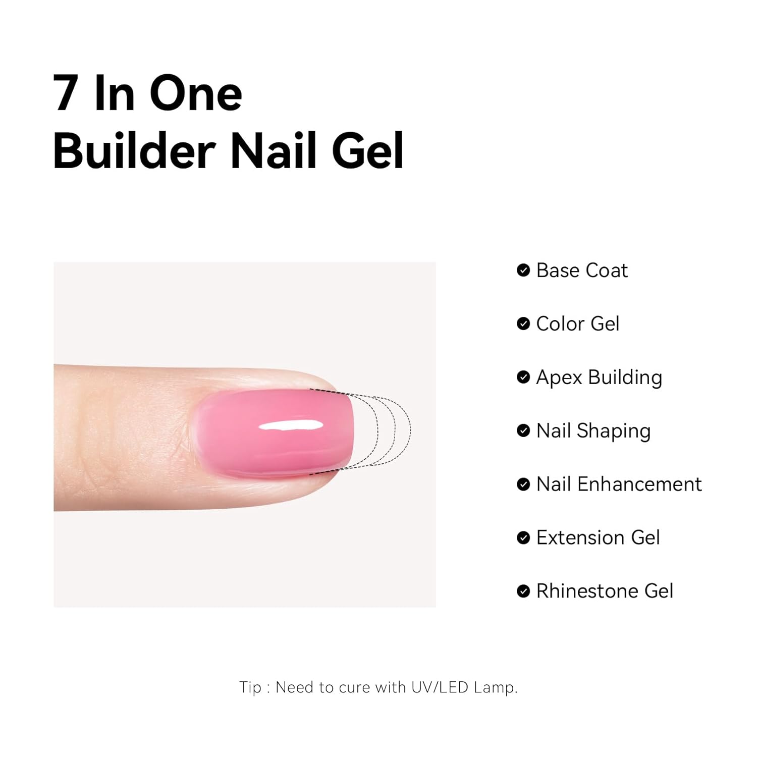 MAYCHAO Builder Gel for Nails 7 in 1 Nail Builder Strengthener Gel Nail Polish in a Bottle for DIY Home Salon Gifts-BrightBean Baby
