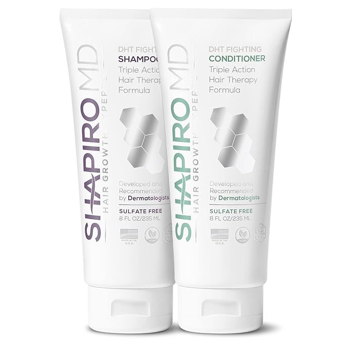 Shapiro MD Hair Growth Experts Hair Loss Shampoo and Conditioner, DHT Fighting Vegan Formula for Thinning Hair Developed by Dermatologists, Experience Healthier, Fuller & Thicker Looking Hair-BrightBean Baby