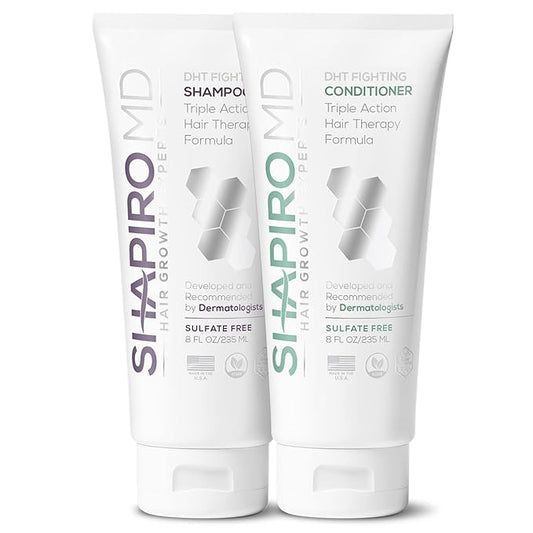 Shapiro MD Hair Growth Experts Hair Loss Shampoo and Conditioner, DHT Fighting Vegan Formula for Thinning Hair Developed by Dermatologists, Experience Healthier, Fuller & Thicker Looking Hair-BrightBean Baby