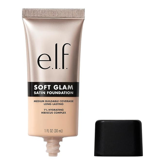 e.l.f. Soft Glam Foundation, Medium Coverage, Long-Lasting & Buildable Foundation For A Smooth, Satin Finish, Vegan & Cruelty-Free, 20 Light Cool-BrightBean Baby