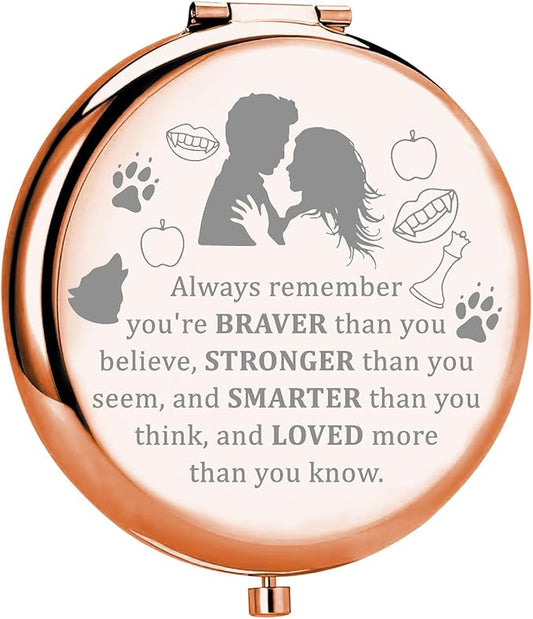 MYOSPARK Twilight Movie Compact Makeup Mirror Edward and Bella Fans Gift Vampire Fans Gift Movie Inspired Gift Fandom Gift (Twilight AMirror)-BrightBean Baby