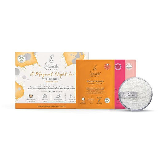 RADIANT Gifting Bundle | BRIGHTENING SHEET MASK | Rosy Toes - Foot Mask Instant Pedciure | Rosy Hands - Hand Mask Instant Manicure| Magic Cleanse™ Eco-friendly Cleansing Tool-BrightBean Baby