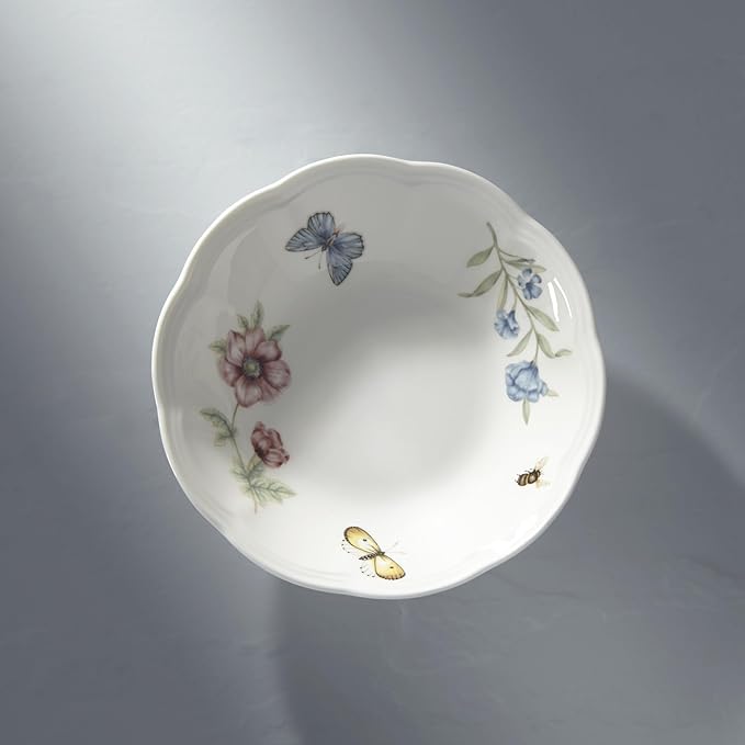 Lenox 6101836 Butterfly Meadow Fruit Bowl, white body, 1 Count (Pack of 1)