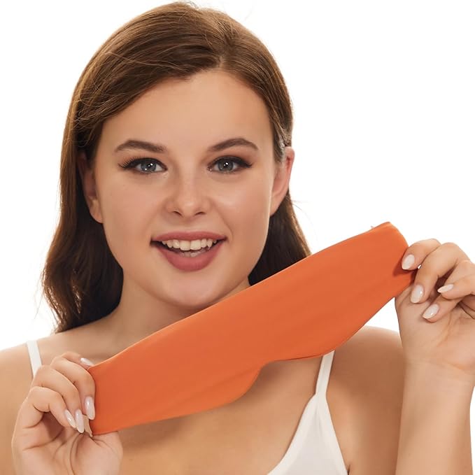 ALASKA BEAR Sleep Mask for Side Sleepers Patented Design, Cup-Shaped and Extra-Soft, 100 Blackout Eye Mask Shades Cover for Men and Women Home or Travel, Machine Washable, Tangerine-BrightBean Baby