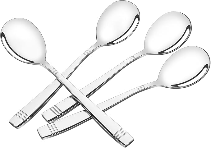 6 Pieces Large Serving Spoons, Stainless Steel Serving Spoons for Cooking, Buffet & Banquet