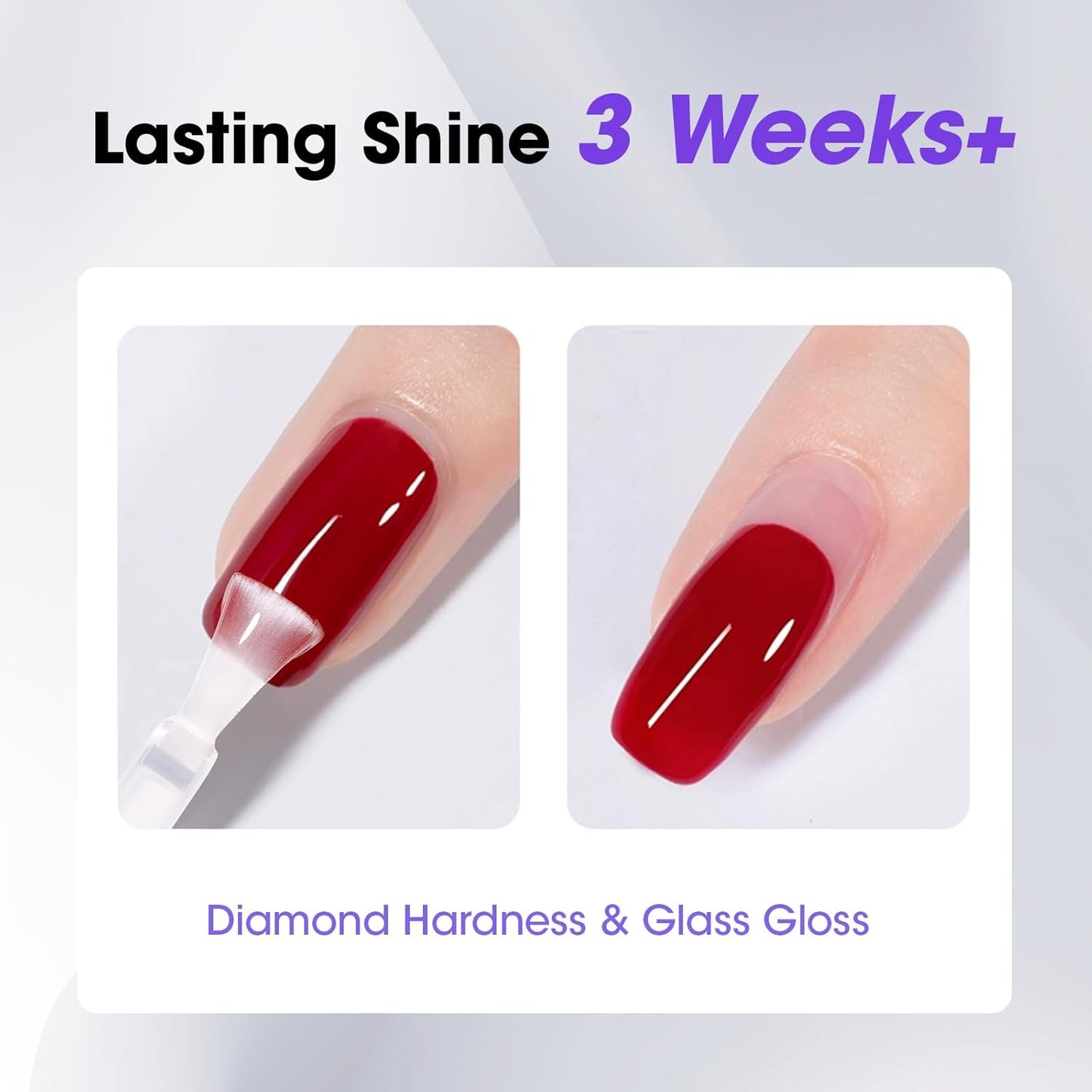 GELLEN No Wipe Gel Top Coat, 20ml Clear Glossy Top Coat Gel Nail Polish, Long Lasting for 28+ Days, DIY Nail Art Manicure for Women Gilrs-BrightBean Baby