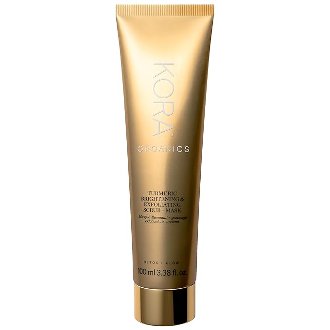KORA Organics Turmeric Brightening & Exfoliating Mask, Multi-Use Facial Scrub, Polish & Illuminate, Certified Organic Exfoliating Face Mask, Cruelty Free Exfoliator - 3.38 fl oz-BrightBean Baby