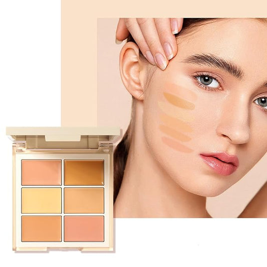 MAEPEOR Face Conceal Contour Palette 6 Colors Full Coverage and Lightweight Concealer Contour Palette Waterproof Long Lasting Contour Palette (Color 02)-BrightBean Baby