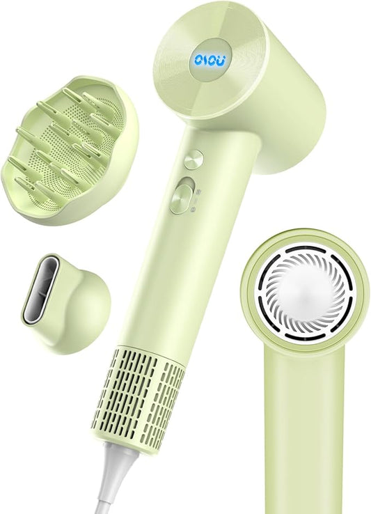 Hair Dryer with Diffuser for Curly Hair, Negative Ionic Hairdryer, High-Speed Blow Dryer with 110, 000 RPM Brushless Motor, Fast Drying Lightweight Travel Hairdryer, Low Noise Quiet Hair Dryers-BrightBean Baby