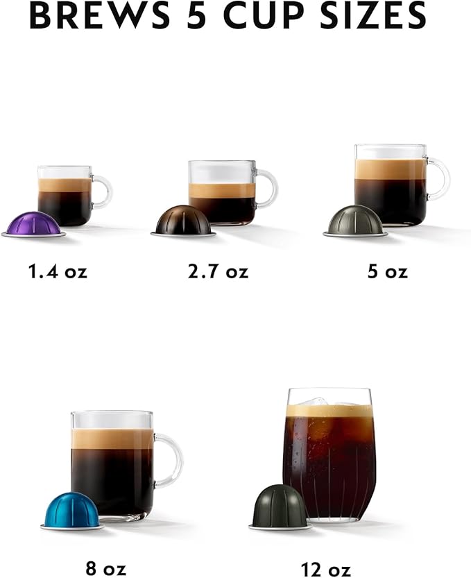Nespresso Vertuo Pop+ Coffee and Espresso Machine by De'Longhi, Pacific Blue