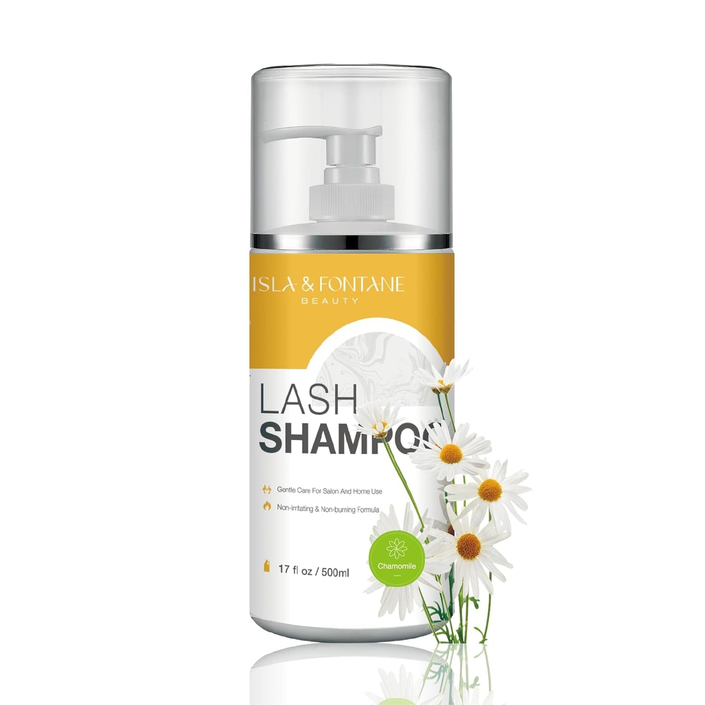 Isla & Fontane Lash Shampoo Bulk – Multi-Scent Series – 17 fl oz / 500ml | Gentle Eyelash Cleanser for Lash Extensions | Non-Irritating | Professional Lash Bath Foam For Salon And Home Use (Chamomile)-BrightBean Baby