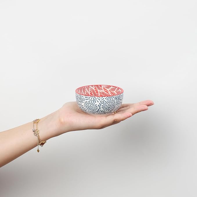 Selamica Ceramic 4 OZ Dipping Bowls Set, 3.5 Inch Mini Bowl for Dipping, Side Dishes, Microwave Dishwasher Safe, Set of 6, Assorted Colors