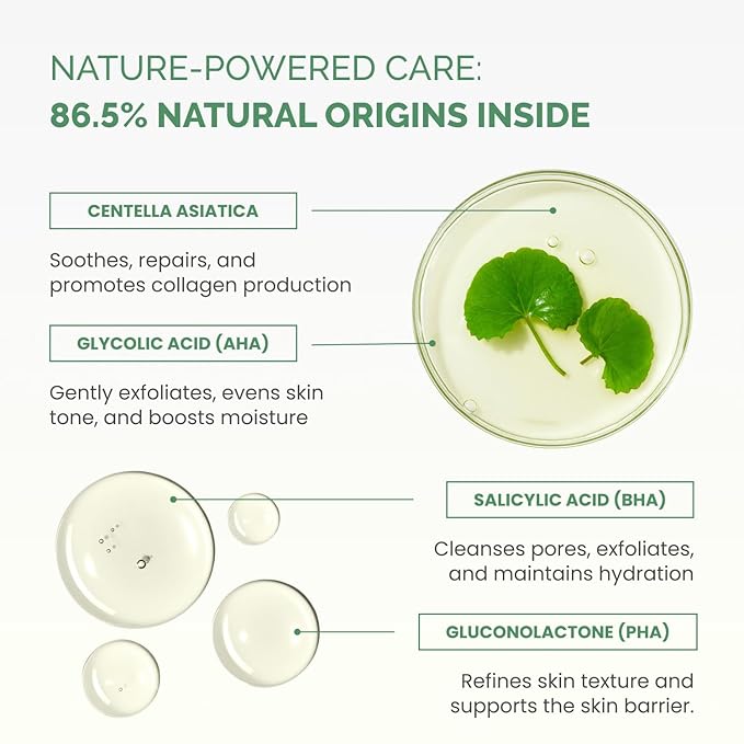 PLANTIFIQUE Only Refill Korean Glycolic Acid Toner Pads 60 Pcs with Niacinamide, CICA - AHA, BHA, PHA Daily Face Exfoliating Pads for Gentle Skin Renewal, Toner for Cleansing All Skin Types-BrightBean Baby