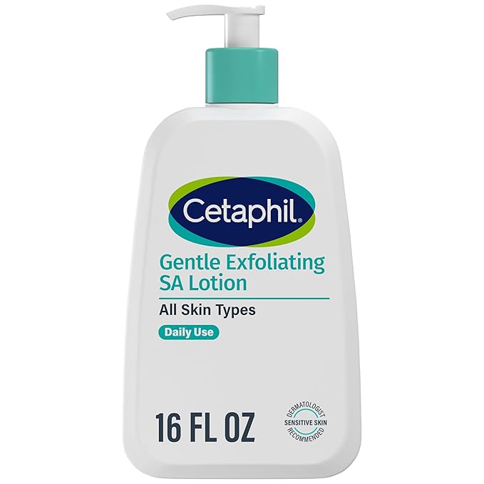 Cetaphil Gentle Exfoliating SA Lotion, Lightweight Moisturizer for All Skin Types, 16 Fl oz Pump Bottle, Salicylic Acid, Mandelic Acid & Gluconolactone, Gently Exfoliates, Dermatologist Recommended Brand-BrightBean Baby