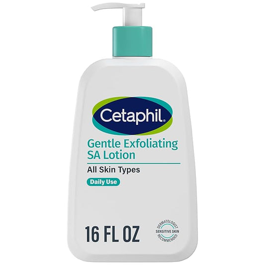 Cetaphil Gentle Exfoliating SA Lotion, Lightweight Moisturizer for All Skin Types, 16 Fl oz Pump Bottle, Salicylic Acid, Mandelic Acid & Gluconolactone, Gently Exfoliates, Dermatologist Recommended Brand-BrightBean Baby