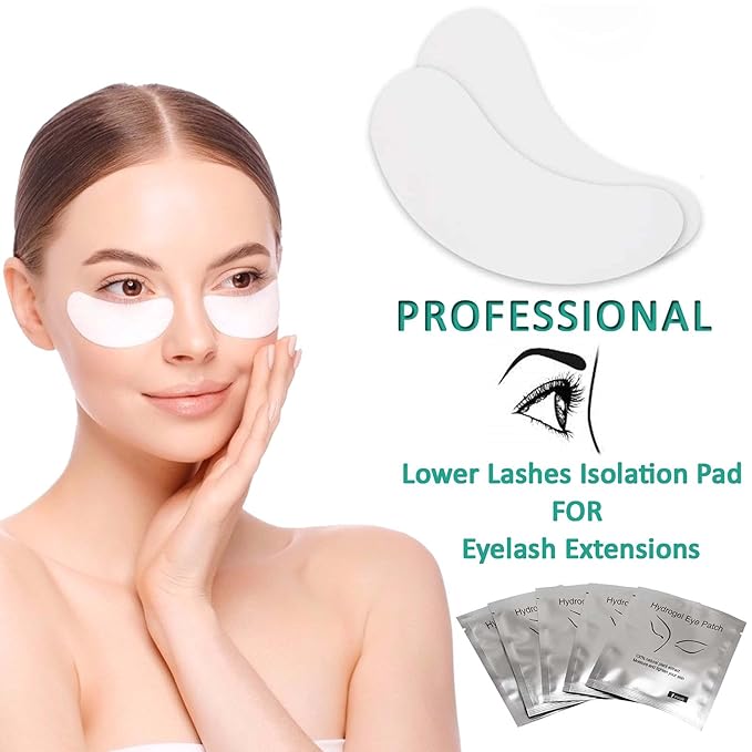 50 Pairs Under Eye Pads, Eyelash Extension Eye Pad for Lash Extensions, Hydrogel Eye Patch DIY False Eyelash Lash Extension Makeup Eye Gel Pad-BrightBean Baby
