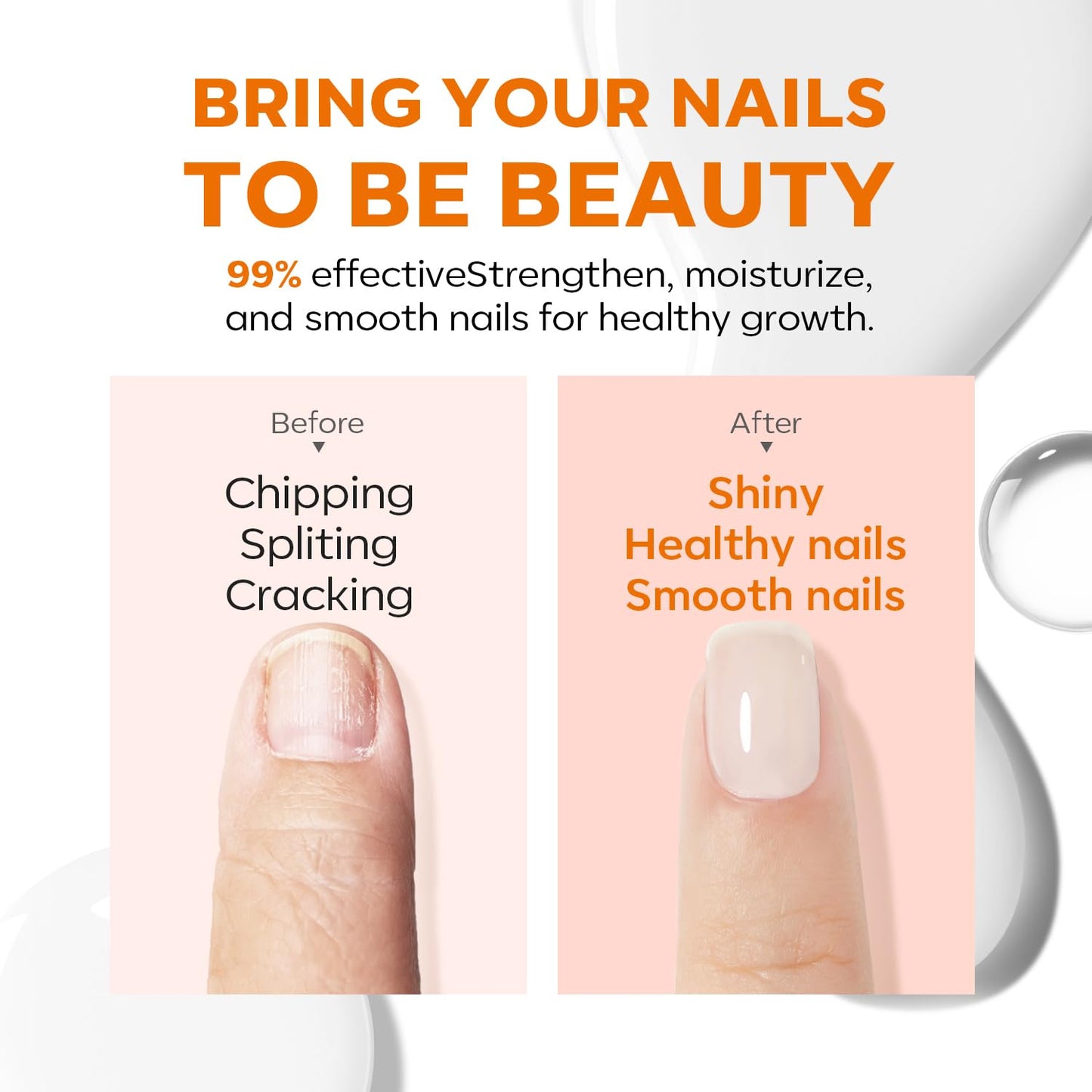 modelones Nail Strengthener Milky White Nail Polish Nails Repair for Damaged Nails Growth and Strentgthener Ridge Filler for Nail Strengthening Polish 15ml-BrightBean Baby